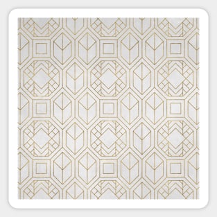 Elegant White and Gold Geo Pattern Sticker
